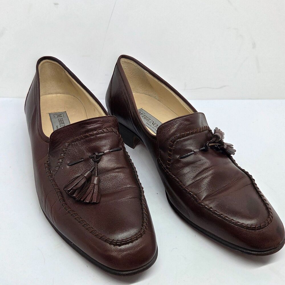 Bruno Magli 29920 Legacy Mens Brown Leather Tassel Italian Loafers  Size US 8 M